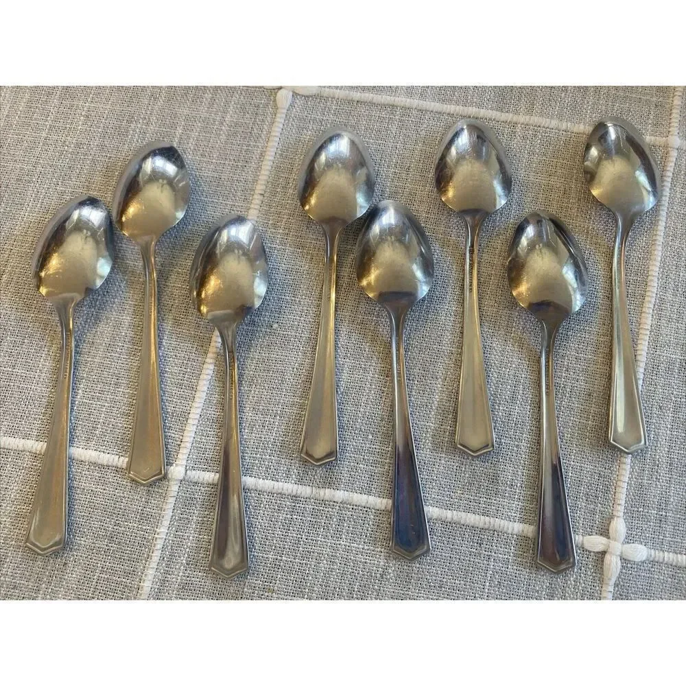Set of 8 SILCO Stainless 6” Spoon by International Silver INS57 USA